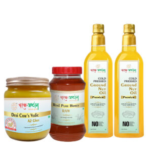 A2 Ghee+ Pure Raw Honey(plastic bottle)+Ground nut oil Combo